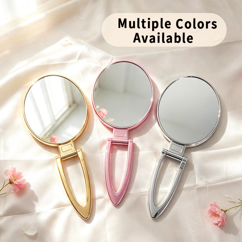 OEM/ODM Foldable Handheld Double Sided Round Makeup Mirror from Kaifam Manufacturing. Custom logo, Pantone colors, MOQ 100pcs, 15-day lead time. Request a free quote.