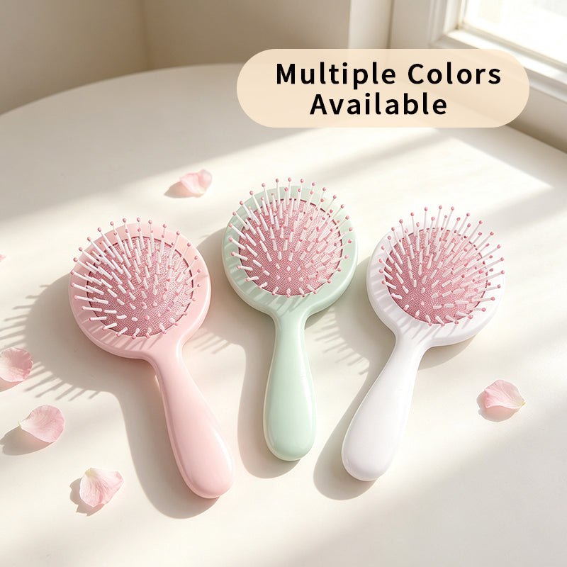 OEM/ODM Round Air Cushion Hair Brush from Kaifam Manufacturing. Custom logo, Pantone colors, MOQ 100pcs, 15-day lead time. Request a free quote.