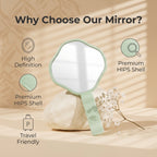 OEM/ODM Clover Irregular Hand Mirror from Kaifam Manufacturing. Custom logo, Pantone colors, MOQ 100pcs, 15-day lead time. Request a free quote.