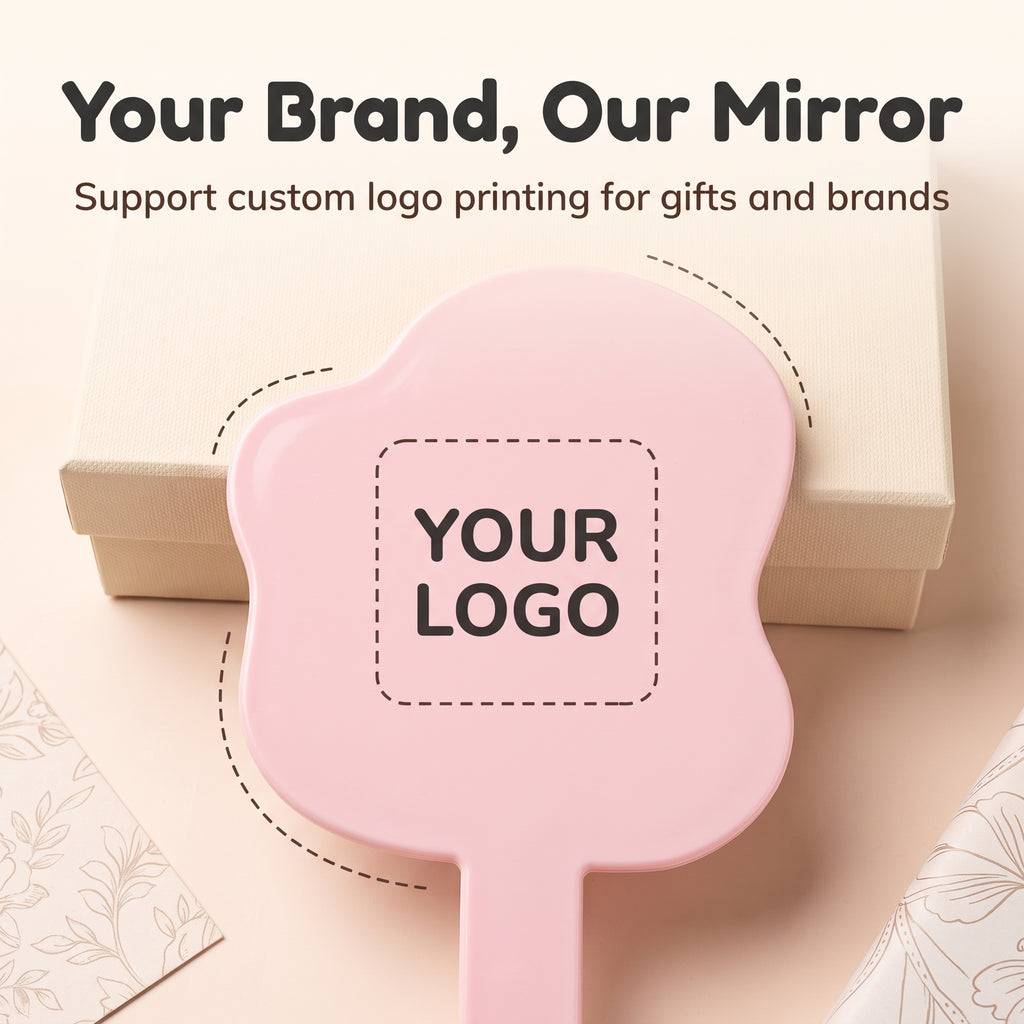 OEM/ODM Wavy Edge Long Handle Hand Mirror from Kaifam Manufacturing. Custom logo, Pantone colors, MOQ 100pcs, 15-day lead time. Request a free quote.
