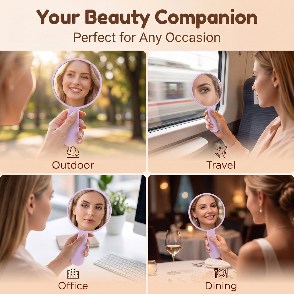 OEM/ODM Round Single-sided Quicksand Cosmetic Mirror with Handle from Kaifam Manufacturing. Custom logo, Pantone colors, MOQ 100pcs, 15-day lead time. Request a free quote.