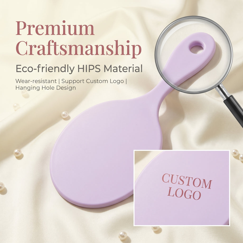 OEM/ODM Oval Hand Mirror from Kaifam Manufacturing. Custom logo, Pantone colors, MOQ 100pcs, 15-day lead time. Request a free quote.