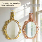 Retro carved table mirror, suitable for handheld use | Premium corporate gifts and custom-made presents | Available for wholesale and customization