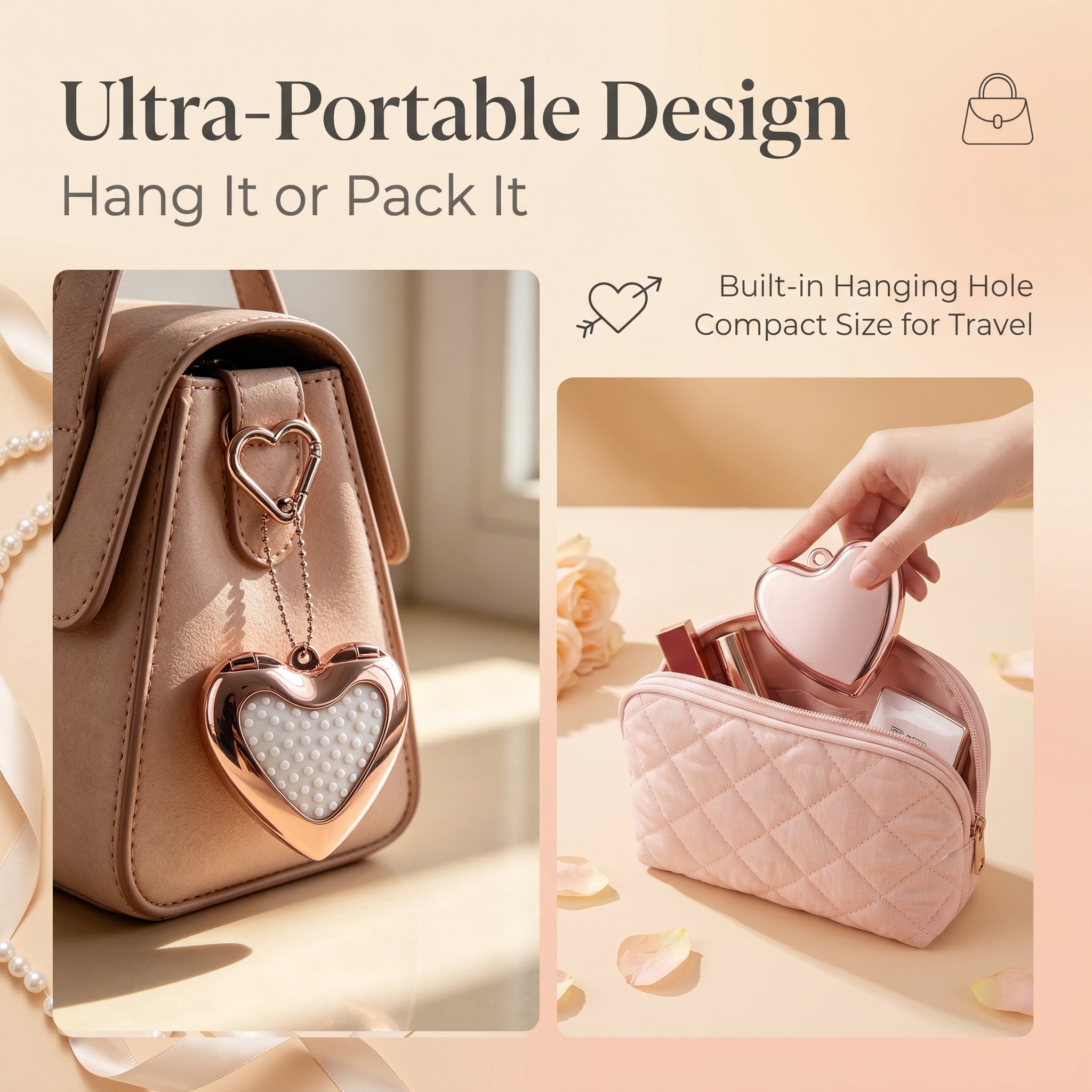 OEM/ODM Heart Flip Open Airbag Massage Comb with Built-in Mirror from Kaifam Manufacturing. Custom logo, Pantone colors, MOQ 100pcs, 15-day lead time. Request a free quote.