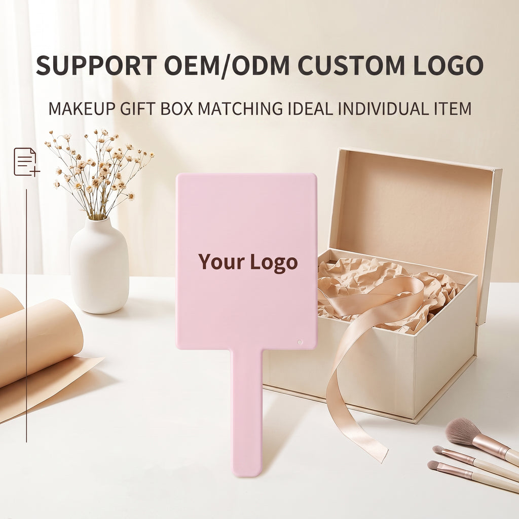 OEM/ODM Square handheld mirror from Kaifam Manufacturing. Custom logo, Pantone colors, MOQ 100pcs, 15-day lead time. Request a free quote.