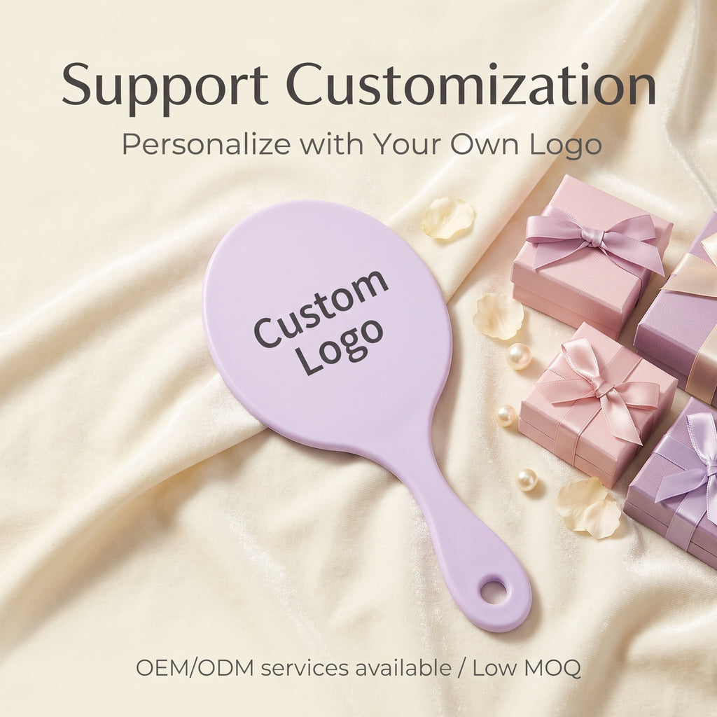 OEM/ODM Oval Hand Mirror from Kaifam Manufacturing. Custom logo, Pantone colors, MOQ 100pcs, 15-day lead time. Request a free quote.