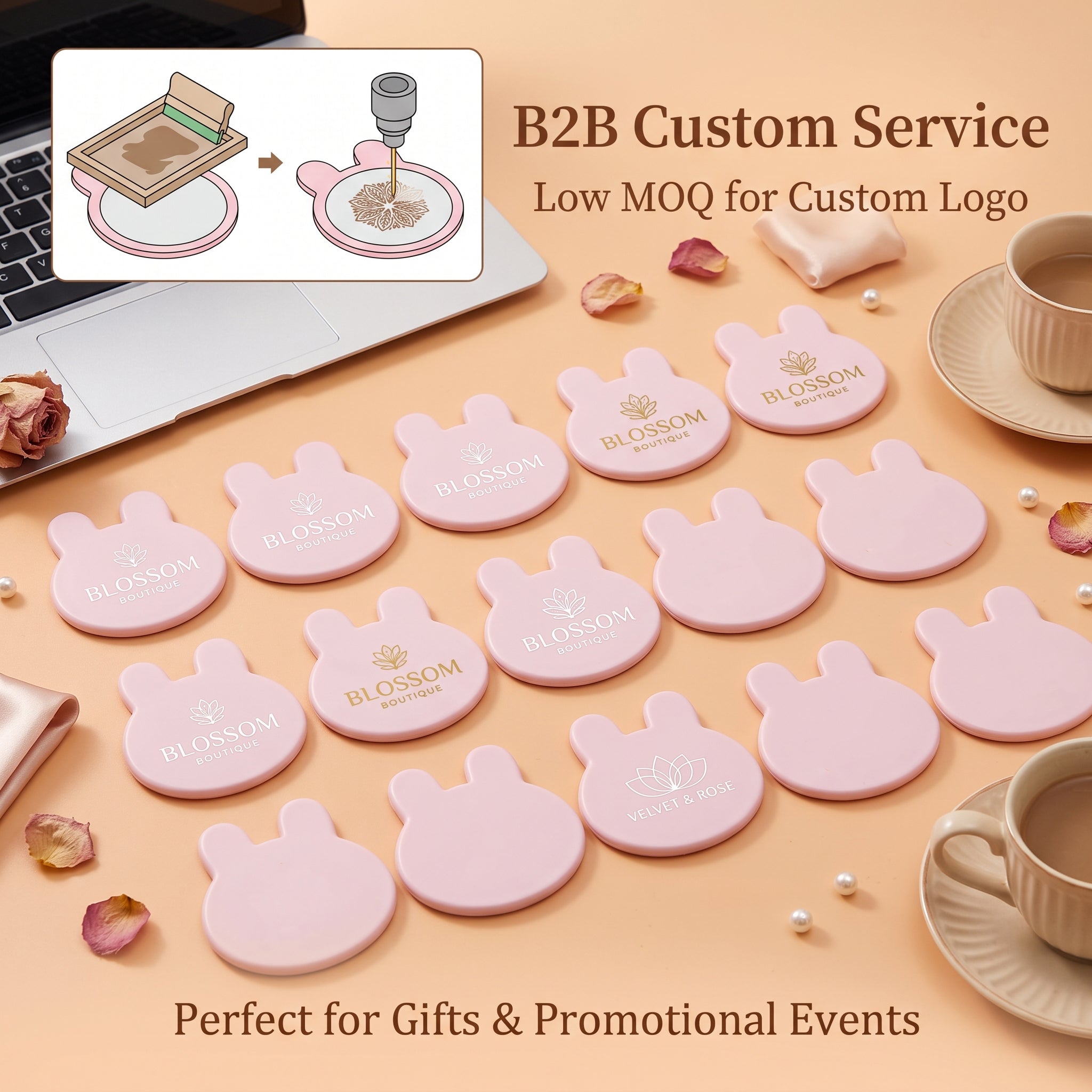 OEM/ODM Rabbit Ear Single-sided Makeup Mirror from Kaifam Manufacturing. Custom logo, Pantone colors, MOQ 100pcs, 15-day lead time. Request a free quote.