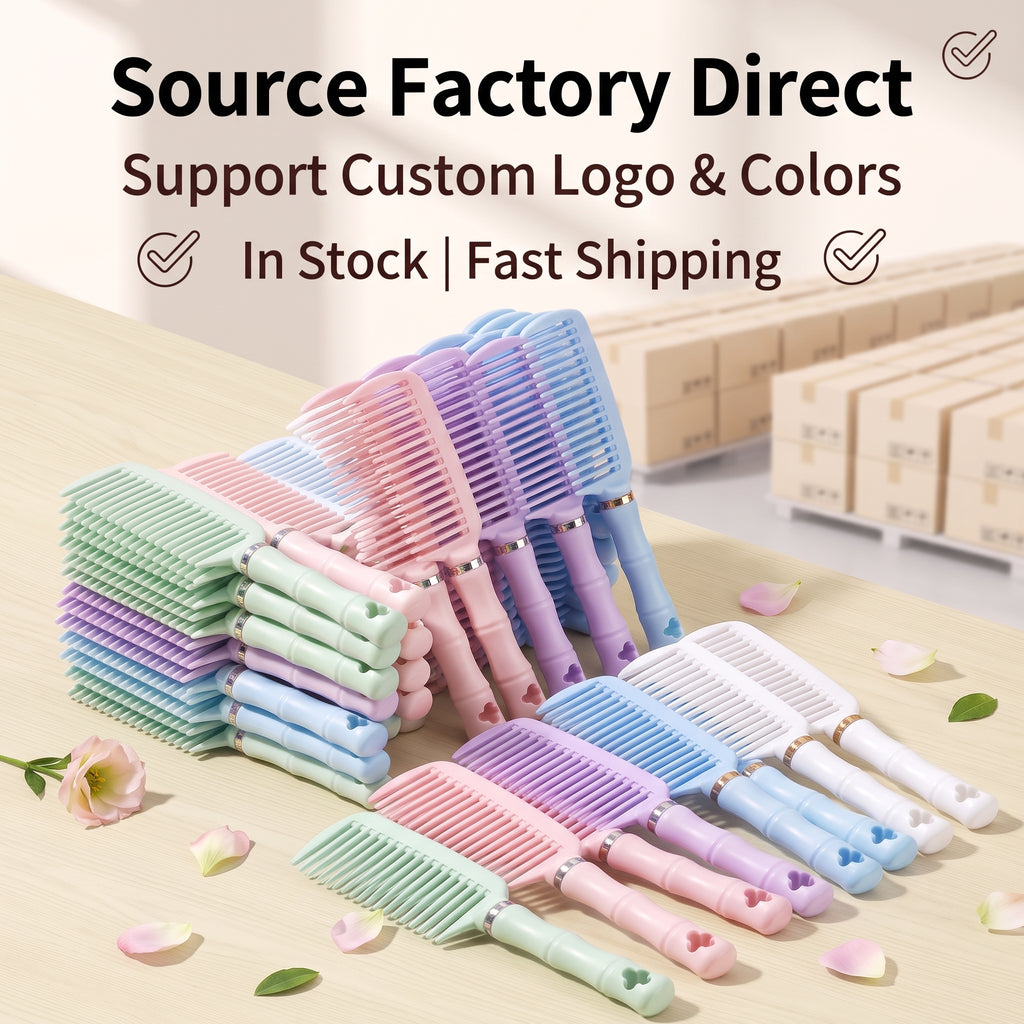 OEM/ODM Macaron Bamboo Joint Wide-Tooth Comb from Kaifam Manufacturing. Custom logo, Pantone colors, MOQ 100pcs, 15-day lead time. Request a free quote.