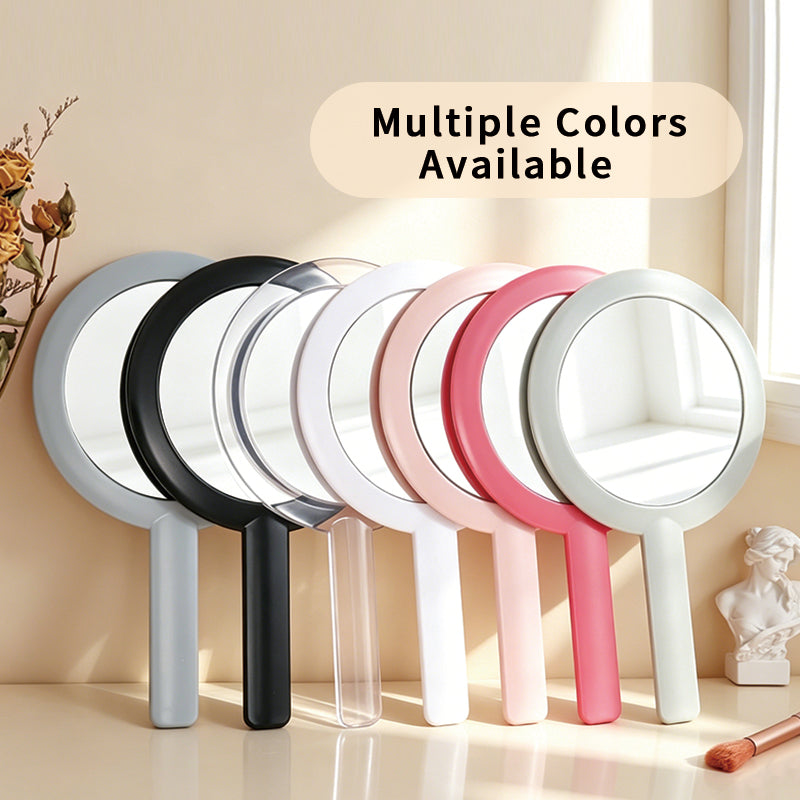 OEM/ODM Transparent Handle Double-sided Round Cosmetic Mirror from Kaifam Manufacturing. Custom logo, Pantone colors, MOQ 100pcs, 15-day lead time. Request a free quote.