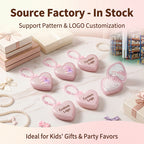 OEM/ODM Transparent Glitter Heart Flip Travel Comb with Built-in Mirror from Kaifam Manufacturing. Custom logo, Pantone colors, MOQ 100pcs, 15-day lead time. Request a free quote.