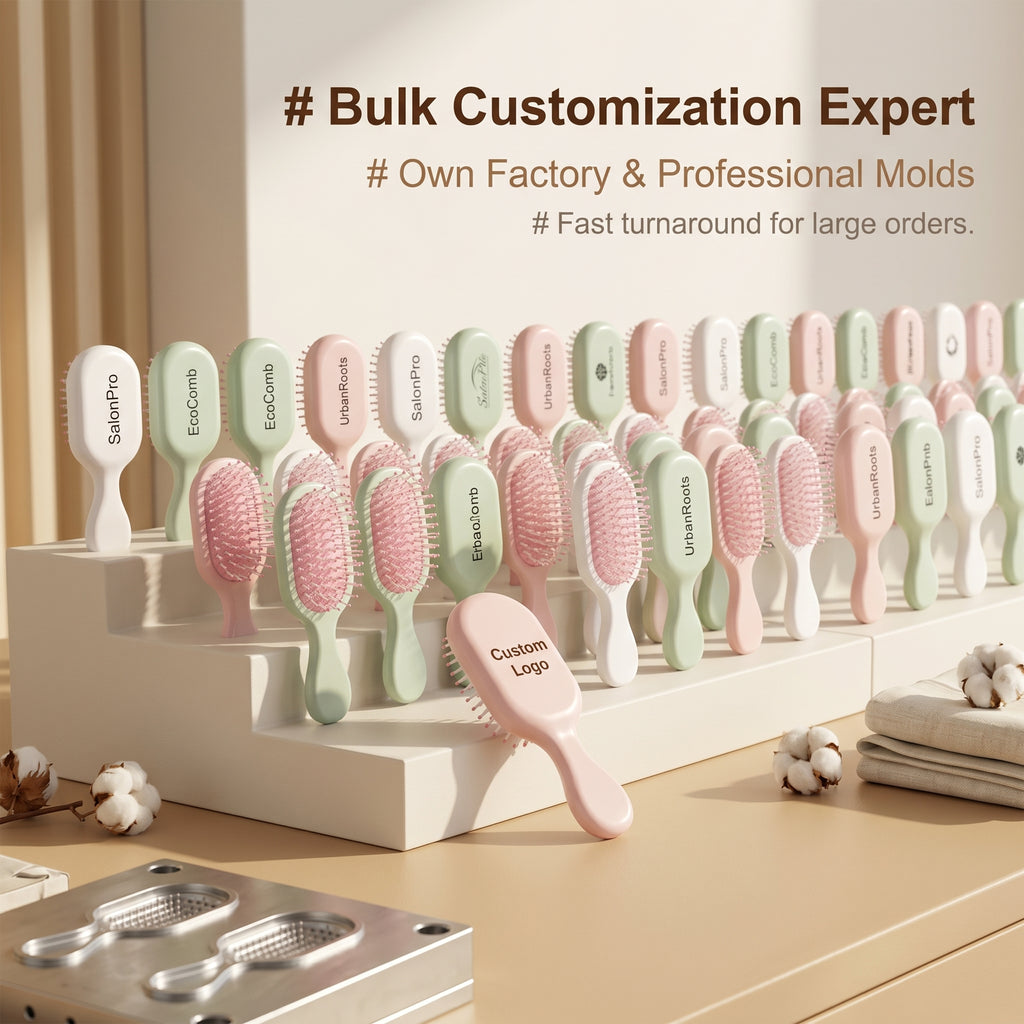 OEM/ODM Mini Airbag Comb from Kaifam Manufacturing. Custom logo, Pantone colors, MOQ 100pcs, 15-day lead time. Request a free quote.