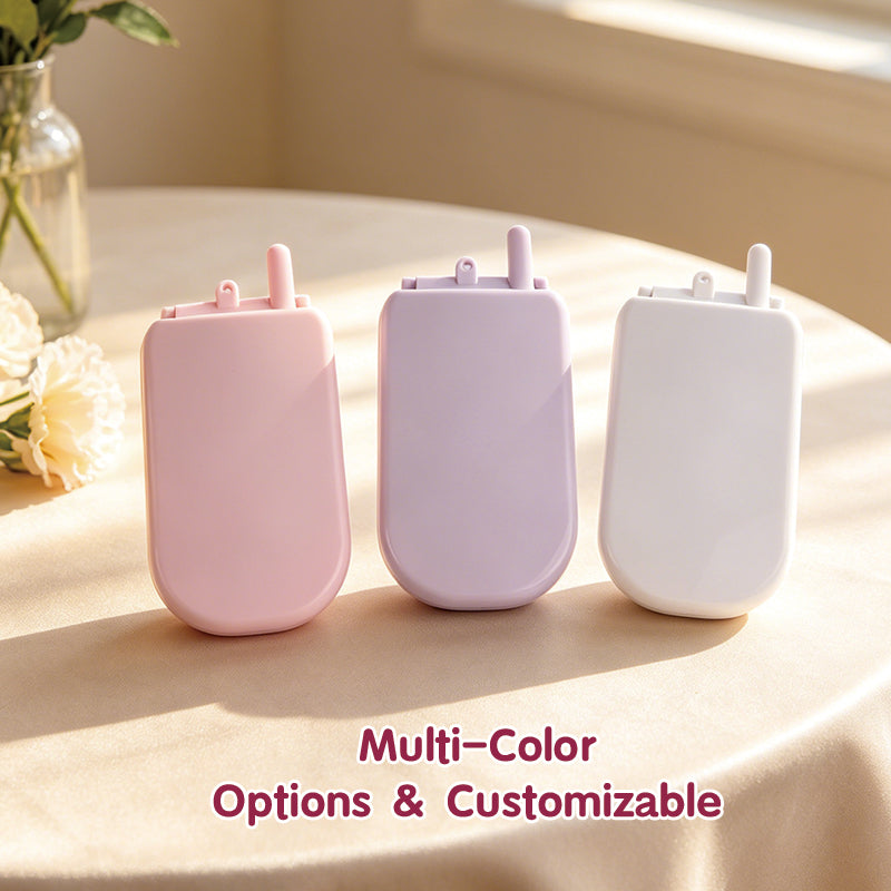 OEM/ODM Mini Brick Phone Foldable Hand Mirror from Kaifam Manufacturing. Custom logo, Pantone colors, MOQ 100pcs, 15-day lead time. Request a free quote.