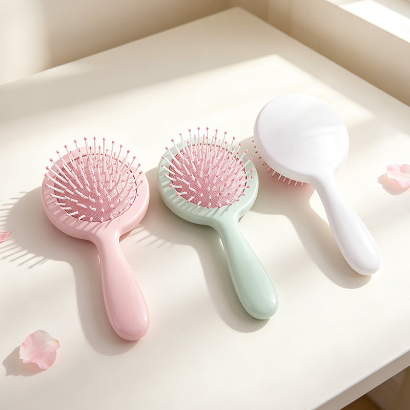 OEM/ODM Round Air Cushion Hair Brush from Kaifam Manufacturing. Custom logo, Pantone colors, MOQ 100pcs, 15-day lead time. Request a free quote.