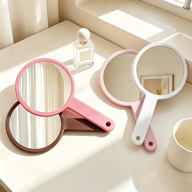 OEM/ODM Double-sided Hand Held Mirror from Kaifam Manufacturing. Custom logo, Pantone colors, MOQ 100pcs, 15-day lead time. Request a free quote.
