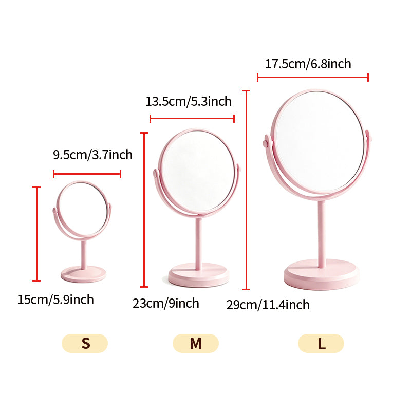 OEM/ODM Double Sided Round Tabletop Vanity Mirror with 360 from Kaifam Manufacturing. Custom logo, Pantone colors, MOQ 100pcs, 15-day lead time. Request a free quote.