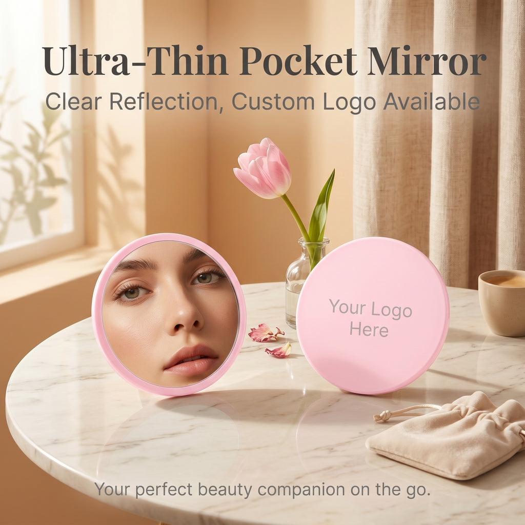 OEM/ODM Round Single-Sided Mirror from Kaifam Manufacturing. Custom logo, Pantone colors, MOQ 100pcs, 15-day lead time. Request a free quote.