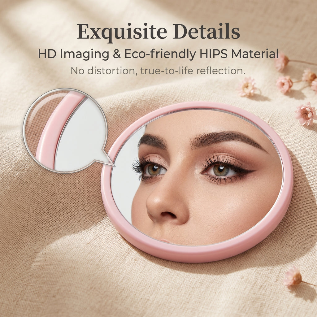OEM/ODM Round Single-Sided Mirror from Kaifam Manufacturing. Custom logo, Pantone colors, MOQ 100pcs, 15-day lead time. Request a free quote.