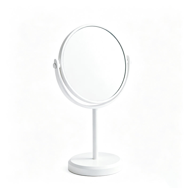 OEM/ODM Double Sided Round Tabletop Vanity Mirror with 360 from Kaifam Manufacturing. Custom logo, Pantone colors, MOQ 100pcs, 15-day lead time. Request a free quote.