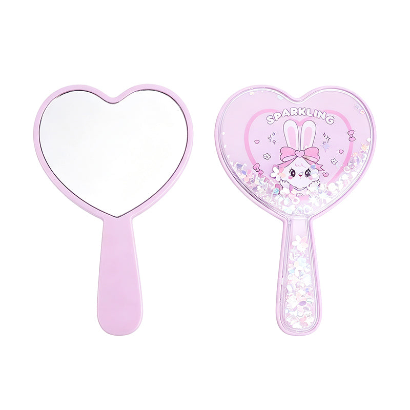 OEM/ODM Heart Quicksand Handheld Mirror from Kaifam Manufacturing. Custom logo, Pantone colors, MOQ 100pcs, 15-day lead time. Request a free quote.