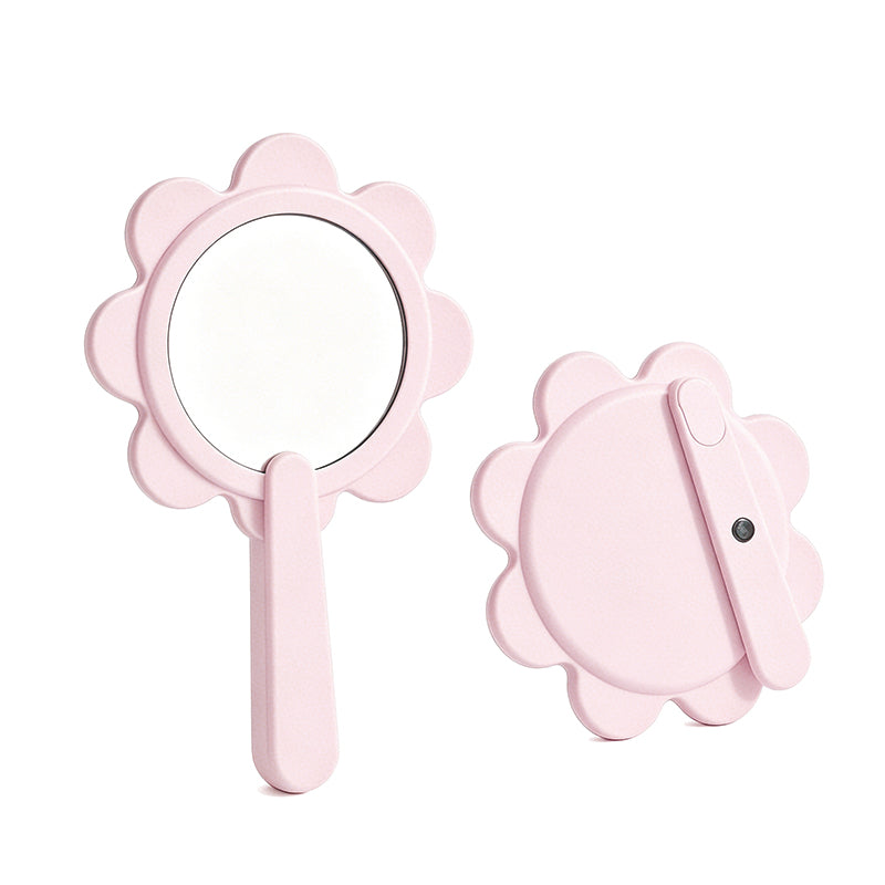 OEM/ODM Swivel Flower Vanity Hand Mirror from Kaifam Manufacturing. Custom logo, Pantone colors, MOQ 100pcs, 15-day lead time. Request a free quote.