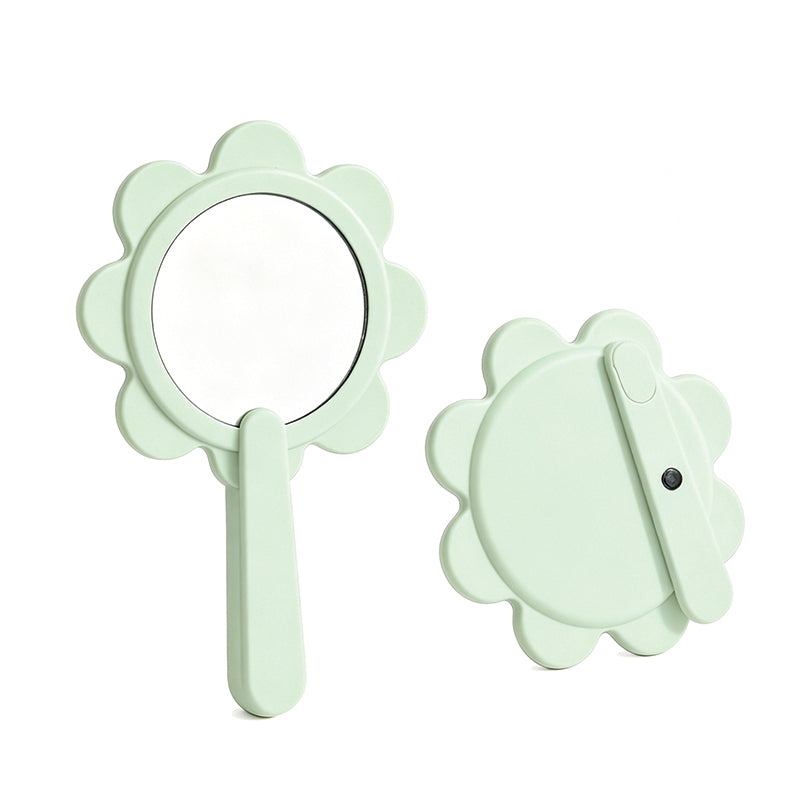 OEM/ODM Swivel Flower Vanity Hand Mirror from Kaifam Manufacturing. Custom logo, Pantone colors, MOQ 100pcs, 15-day lead time. Request a free quote.