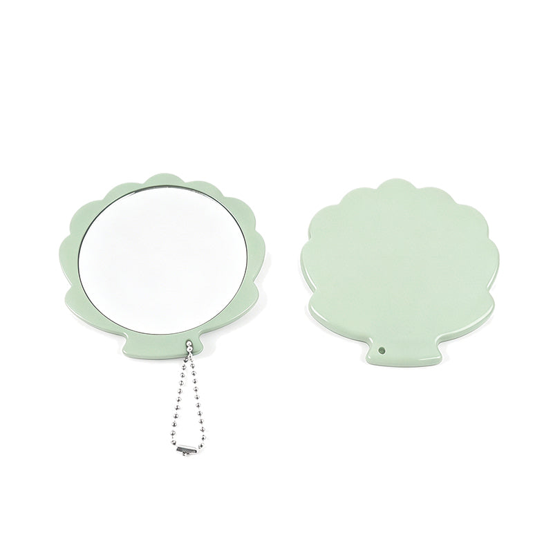 OEM/ODM Seashell Pocket Makeup Mirror from Kaifam Manufacturing. Custom logo, Pantone colors, MOQ 100pcs, 15-day lead time. Request a free quote.