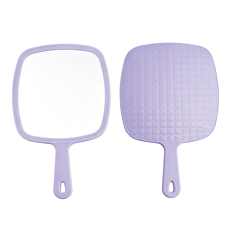 OEM/ODM Ins Style Large Square Handheld Cosmetic Mirror with Lattice Texture from Kaifam Manufacturing. Custom logo, Pantone colors, MOQ 100pcs, 15-day lead time. Request a free quote.