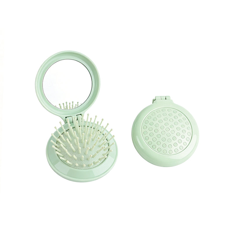 OEM/ODM Round Foldable Airbag Comb With Mirror from Kaifam Manufacturing. Custom logo, Pantone colors, MOQ 100pcs, 15-day lead time. Request a free quote.