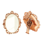 Retro carved table mirror, suitable for handheld use | Premium corporate gifts and custom-made presents | Available for wholesale and customization