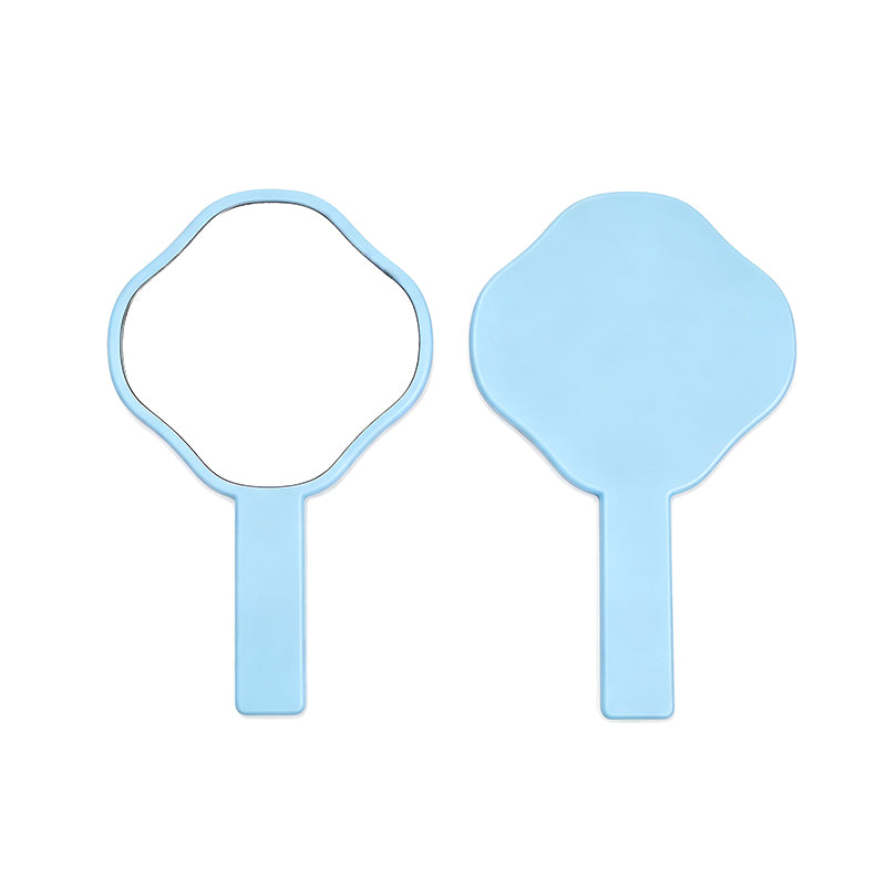 OEM/ODM Clover Irregular Hand Mirror from Kaifam Manufacturing. Custom logo, Pantone colors, MOQ 100pcs, 15-day lead time. Request a free quote.