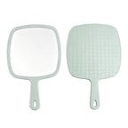 OEM/ODM Ins Style Large Square Handheld Cosmetic Mirror with Lattice Texture from Kaifam Manufacturing. Custom logo, Pantone colors, MOQ 100pcs, 15-day lead time. Request a free quote.