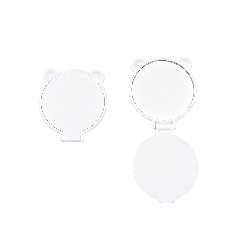 OEM/ODM Single-sided Mini Bear Ear Flip Cosmetic Mirror from Kaifam Manufacturing. Custom logo, Pantone colors, MOQ 100pcs, 15-day lead time. Request a free quote.