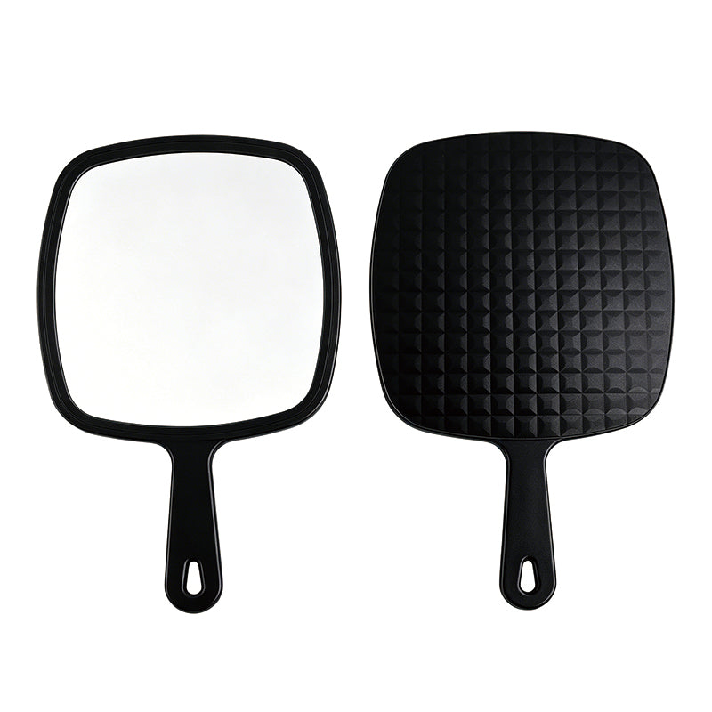 OEM/ODM Ins Style Large Square Handheld Cosmetic Mirror with Lattice Texture from Kaifam Manufacturing. Custom logo, Pantone colors, MOQ 100pcs, 15-day lead time. Request a free quote.