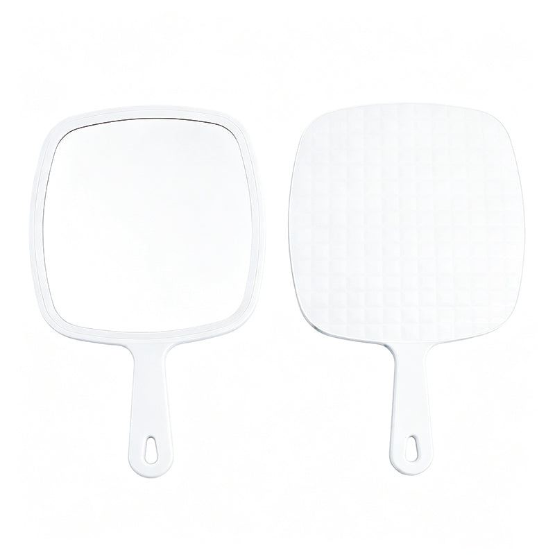 OEM/ODM Ins Style Large Square Handheld Cosmetic Mirror with Lattice Texture from Kaifam Manufacturing. Custom logo, Pantone colors, MOQ 100pcs, 15-day lead time. Request a free quote.