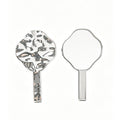 OEM/ODM Four-petaled flower with an irregular electroplated design, available as a handheld mirror from Kaifam Manufacturing. Custom logo, Pantone colors, MOQ 100pcs, 15-day lead time. Request a free quote.