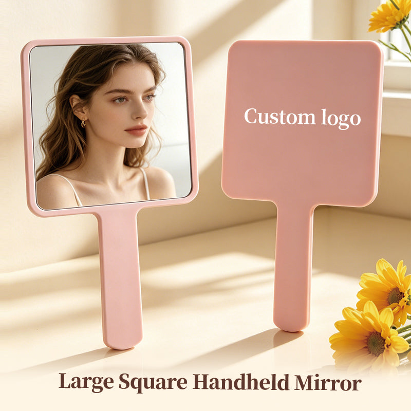 OEM/ODM Square handheld mirror from Kaifam Manufacturing. Custom logo, Pantone colors, MOQ 100pcs, 15-day lead time. Request a free quote.
