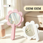 OEM/ODM Swivel Flower Vanity Hand Mirror from Kaifam Manufacturing. Custom logo, Pantone colors, MOQ 100pcs, 15-day lead time. Request a free quote.
