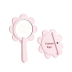 OEM/ODM Swivel Flower Vanity Hand Mirror from Kaifam Manufacturing. Custom logo, Pantone colors, MOQ 100pcs, 15-day lead time. Request a free quote.