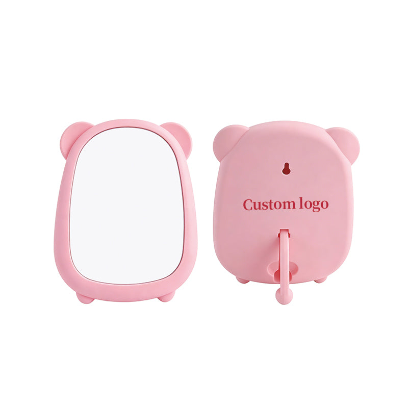 OEM/ODM Cute Bear Desktop Mirror from Kaifam Manufacturing. Custom logo, Pantone colors, MOQ 100pcs, 15-day lead time. Request a free quote.