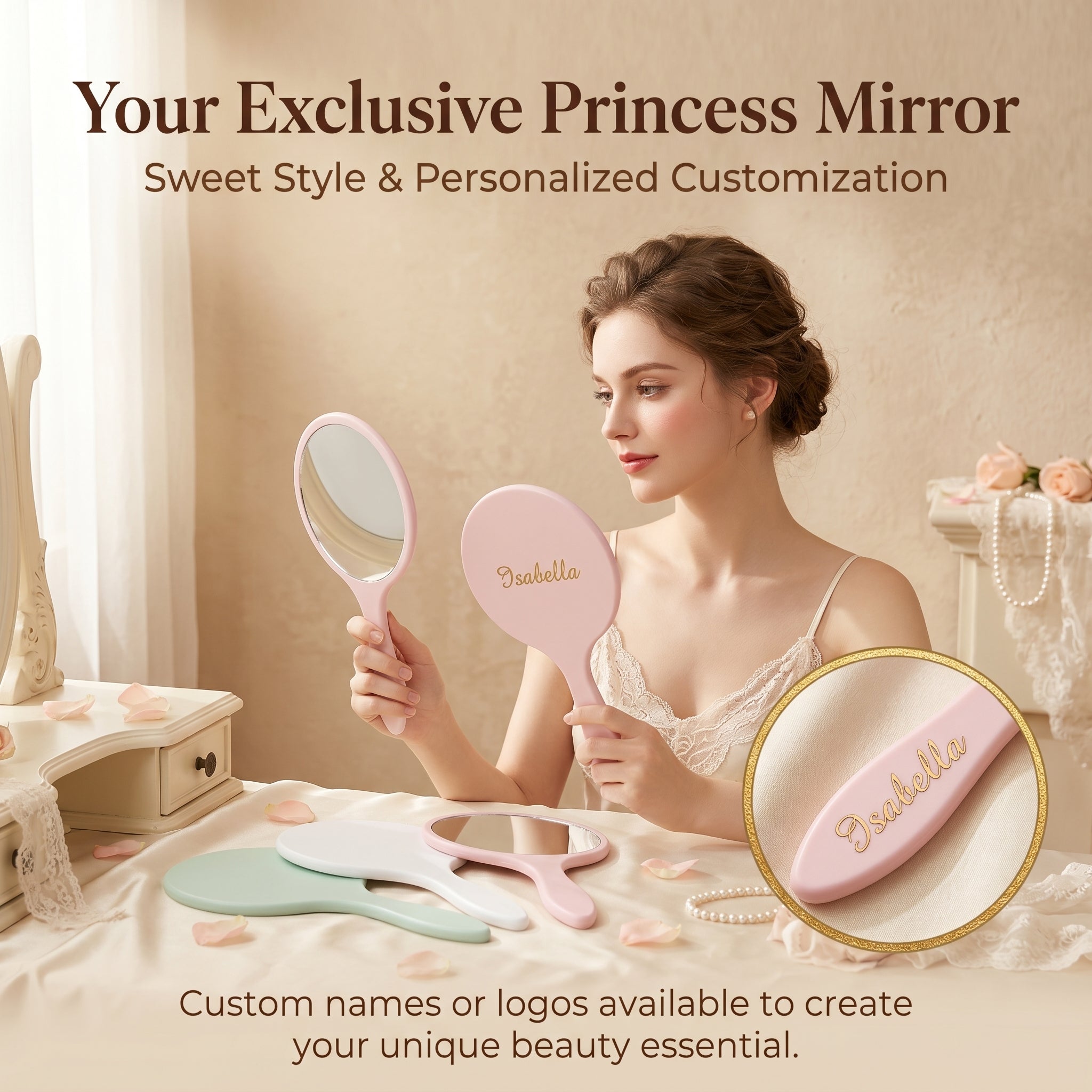 OEM/ODM Round handheld mirror  from Kaifam Manufacturing. Custom logo, Pantone colors, MOQ 100pcs, 15-day lead time. Request a free quote.