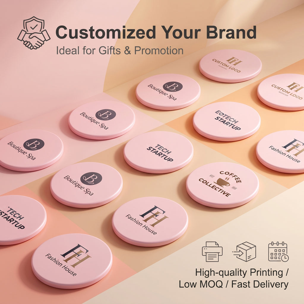 OEM/ODM Round Single-Sided Mirror from Kaifam Manufacturing. Custom logo, Pantone colors, MOQ 100pcs, 15-day lead time. Request a free quote.