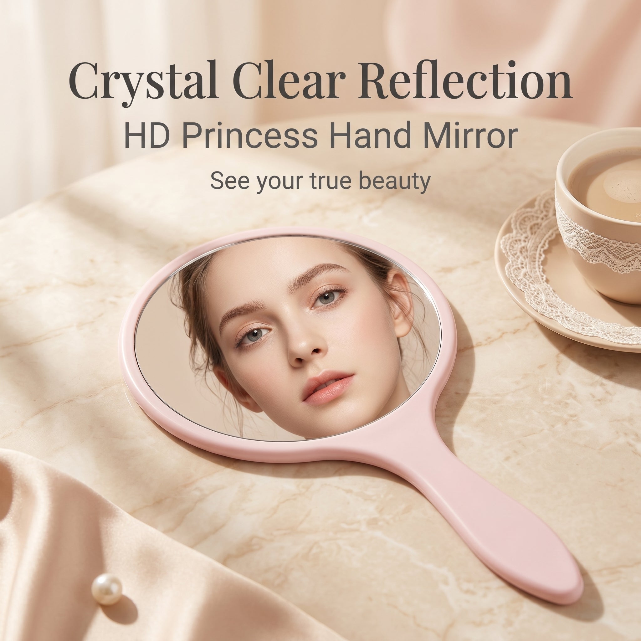 OEM/ODM Round handheld mirror  from Kaifam Manufacturing. Custom logo, Pantone colors, MOQ 100pcs, 15-day lead time. Request a free quote.
