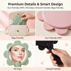 OEM/ODM Swivel Flower Vanity Hand Mirror from Kaifam Manufacturing. Custom logo, Pantone colors, MOQ 100pcs, 15-day lead time. Request a free quote.