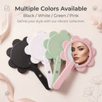 OEM/ODM Swivel Flower Vanity Hand Mirror from Kaifam Manufacturing. Custom logo, Pantone colors, MOQ 100pcs, 15-day lead time. Request a free quote.
