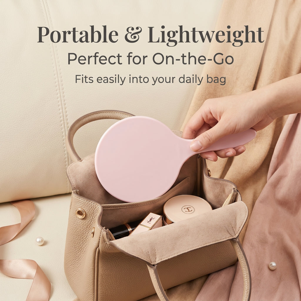 OEM/ODM Round handheld mirror  from Kaifam Manufacturing. Custom logo, Pantone colors, MOQ 100pcs, 15-day lead time. Request a free quote.