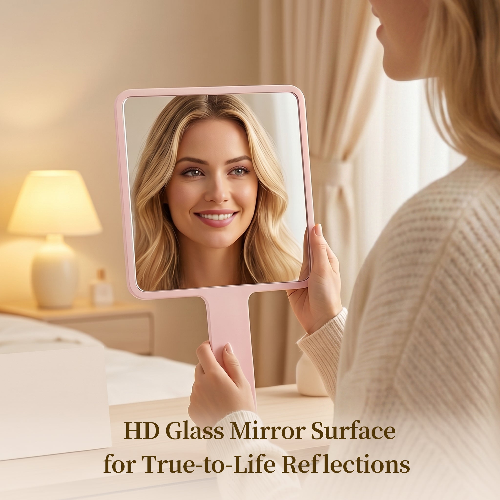 OEM/ODM Square handheld mirror from Kaifam Manufacturing. Custom logo, Pantone colors, MOQ 100pcs, 15-day lead time. Request a free quote.