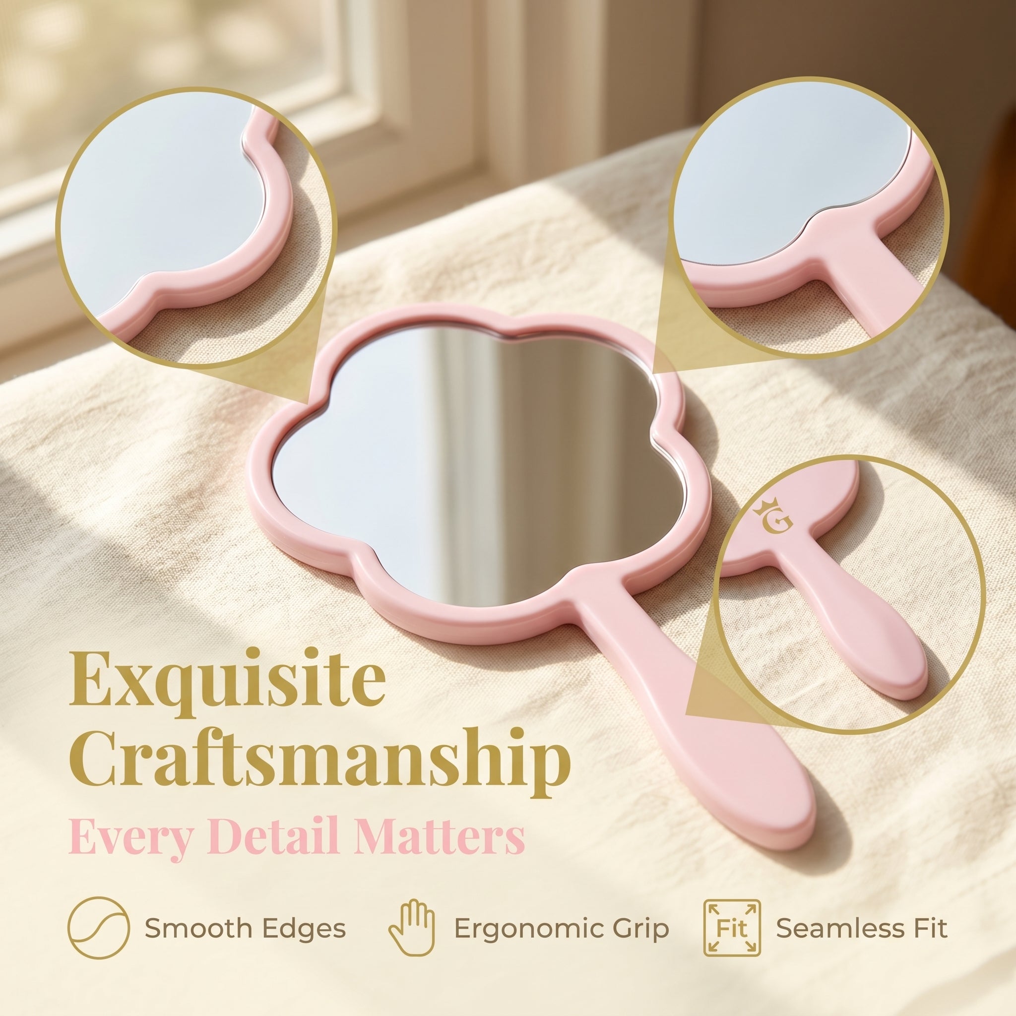 Flower-shaped handheld mirror | Premium corporate gifts and custom-made presents | Wholesale and customization services